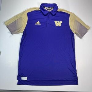 Adidas Washington Huskies Sideline COACHES polo shirt MEN'S MEDIUM